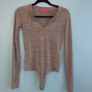 N: Philanthropy grey long sleeve onesie